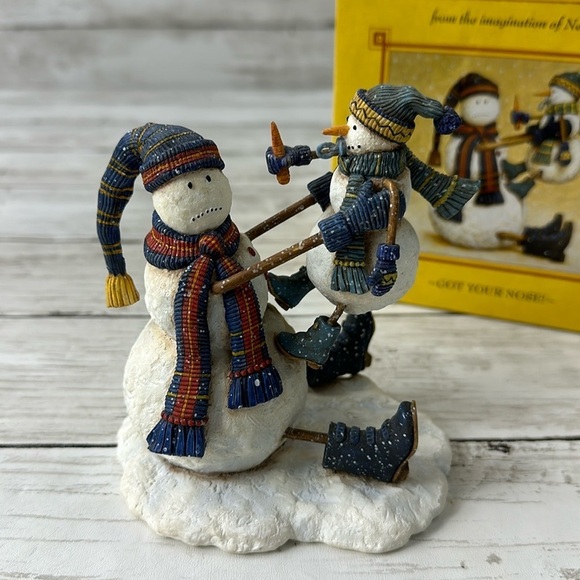 Wit & Whimsy Got your Nose Snowman Figurine 2004 Ned Young by Lang - Picture 1 of 10